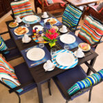 Breakfast set up on the table at Tahira Villa Diani.